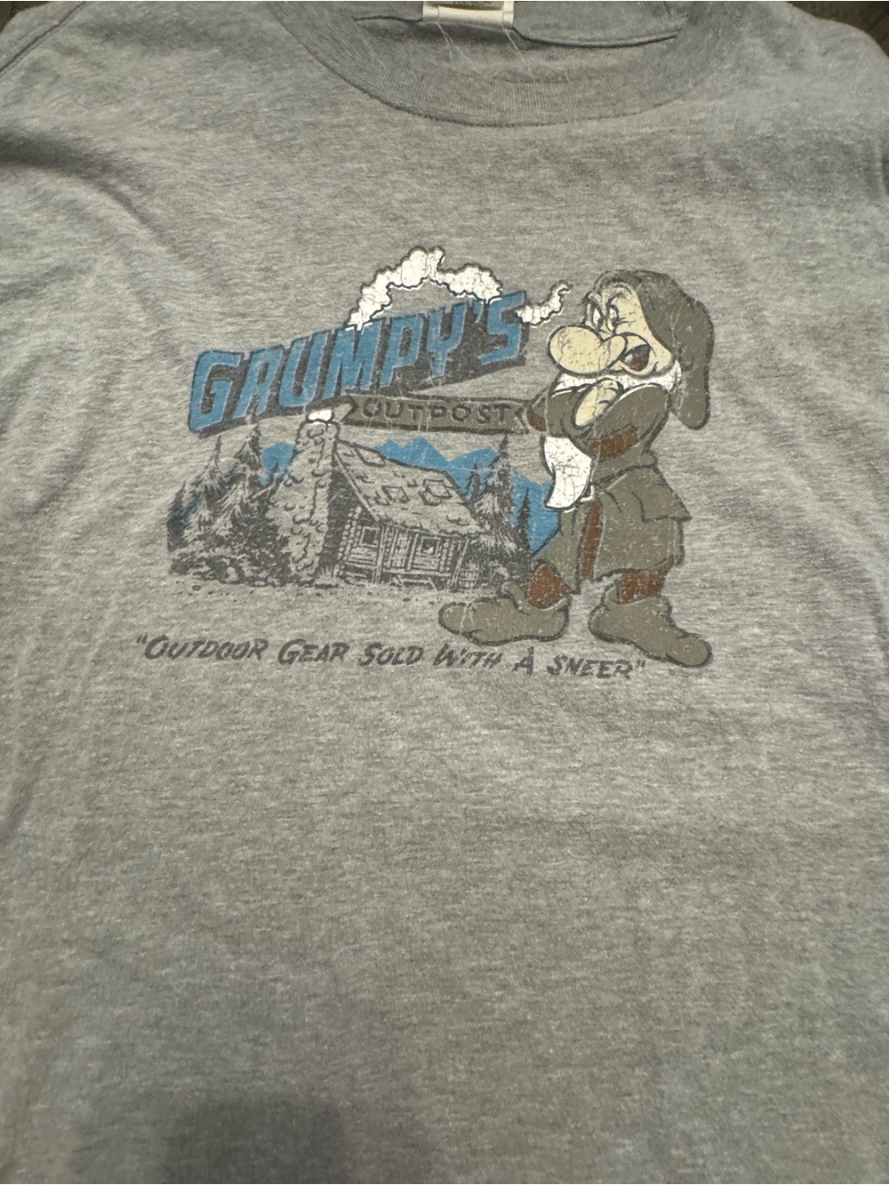 Disney Gray Long Sleeve T-Shirt with Grumpy Graphic - Picture 2 of 5